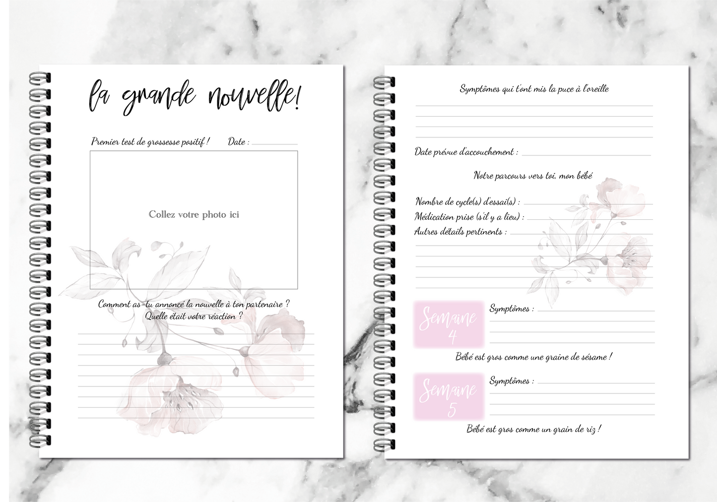 Journal de grossesse - couverture souple