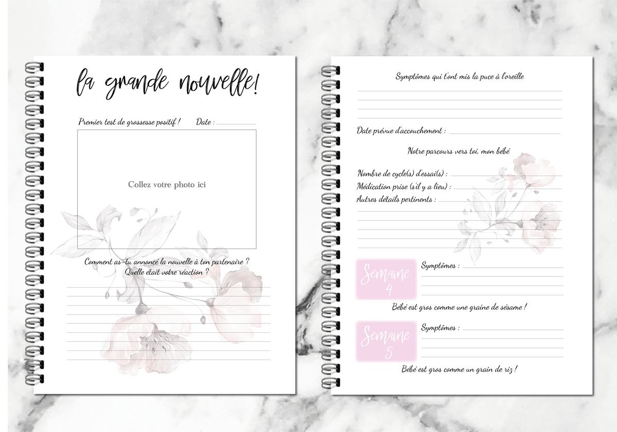 Journal de grossesse - couverture souple
