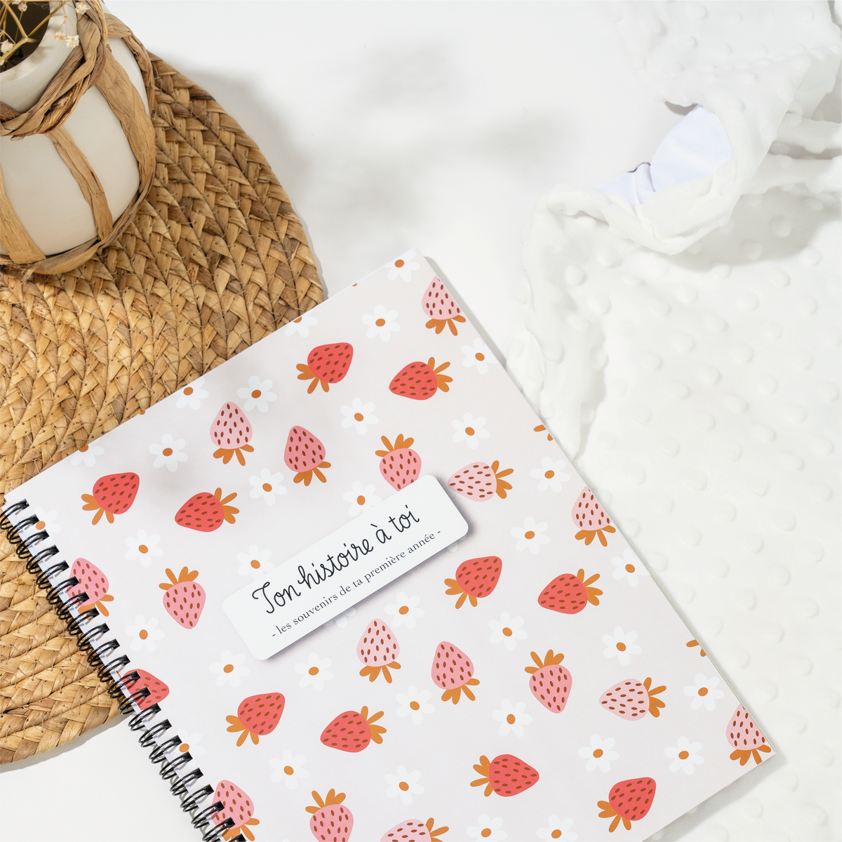 French Softcover Baby Memory Book – Strawberries