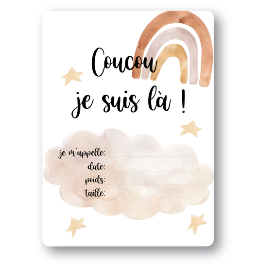 Cartes étapes en carton - Animaux arc-en-ciel
