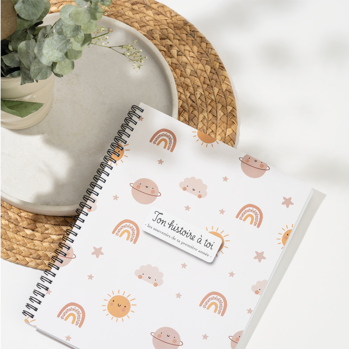 French Softcover Baby Memory Book – Rainbow Planets