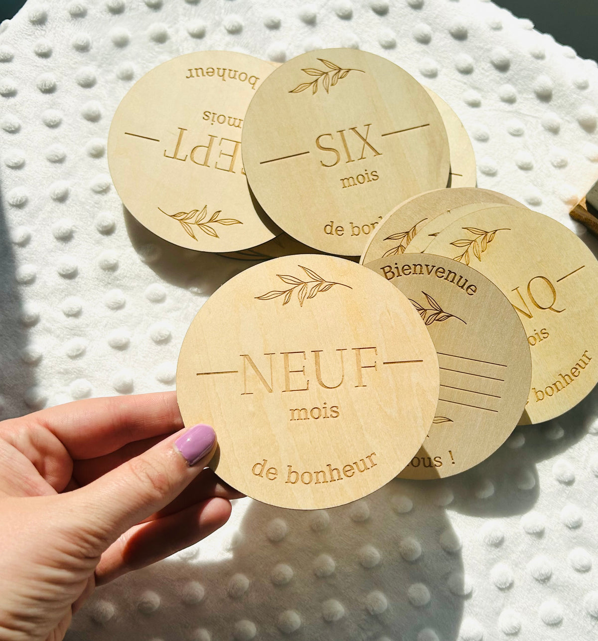 Pastilles étapes en bois - Boho