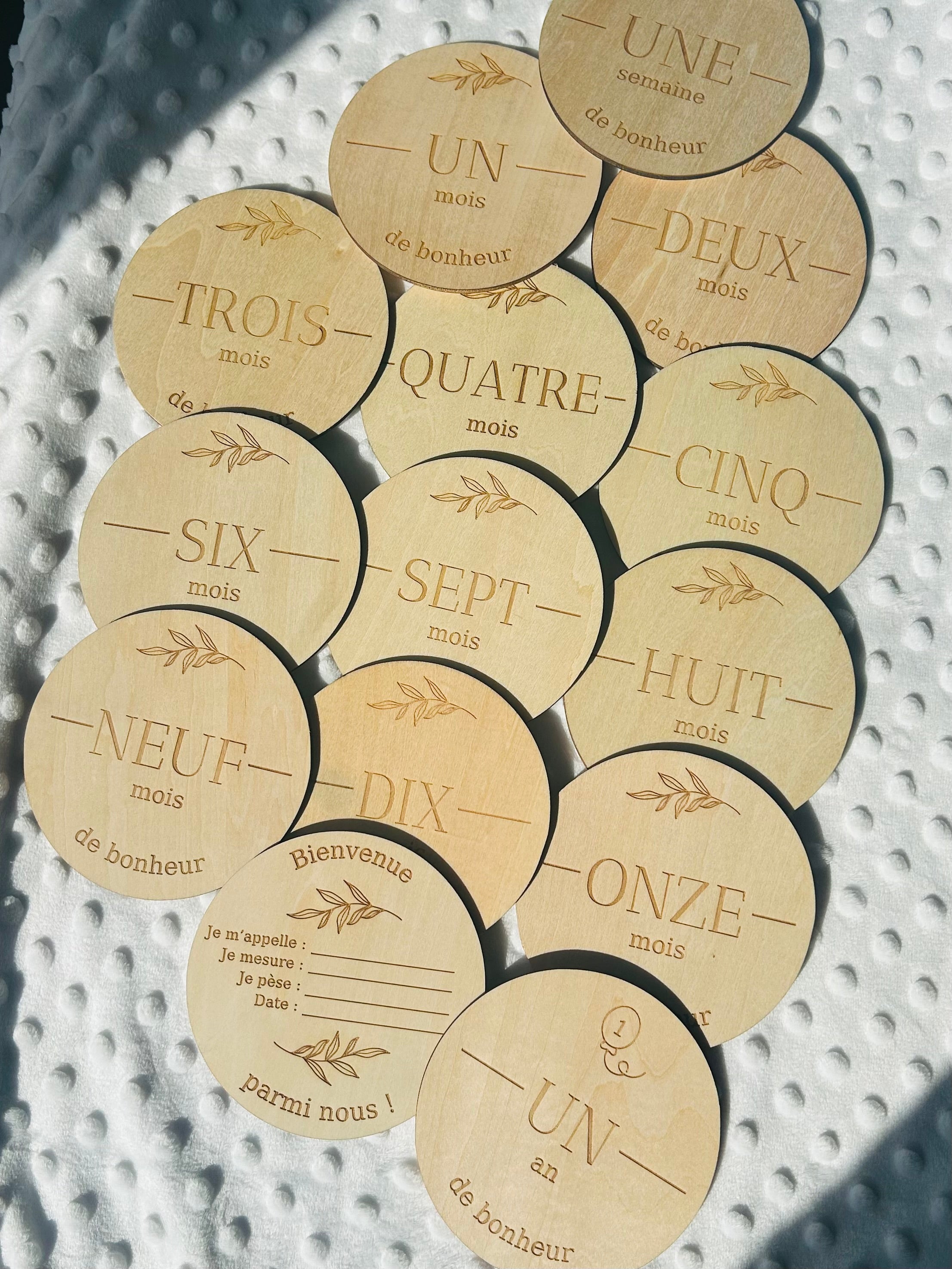 Pastilles étapes en bois - Boho