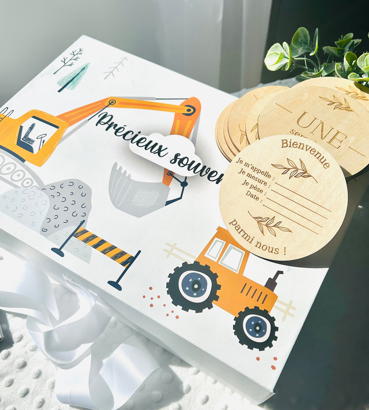 Individual Wooden Disc – “Bienvenue parmi nous” (Welcome to the World)