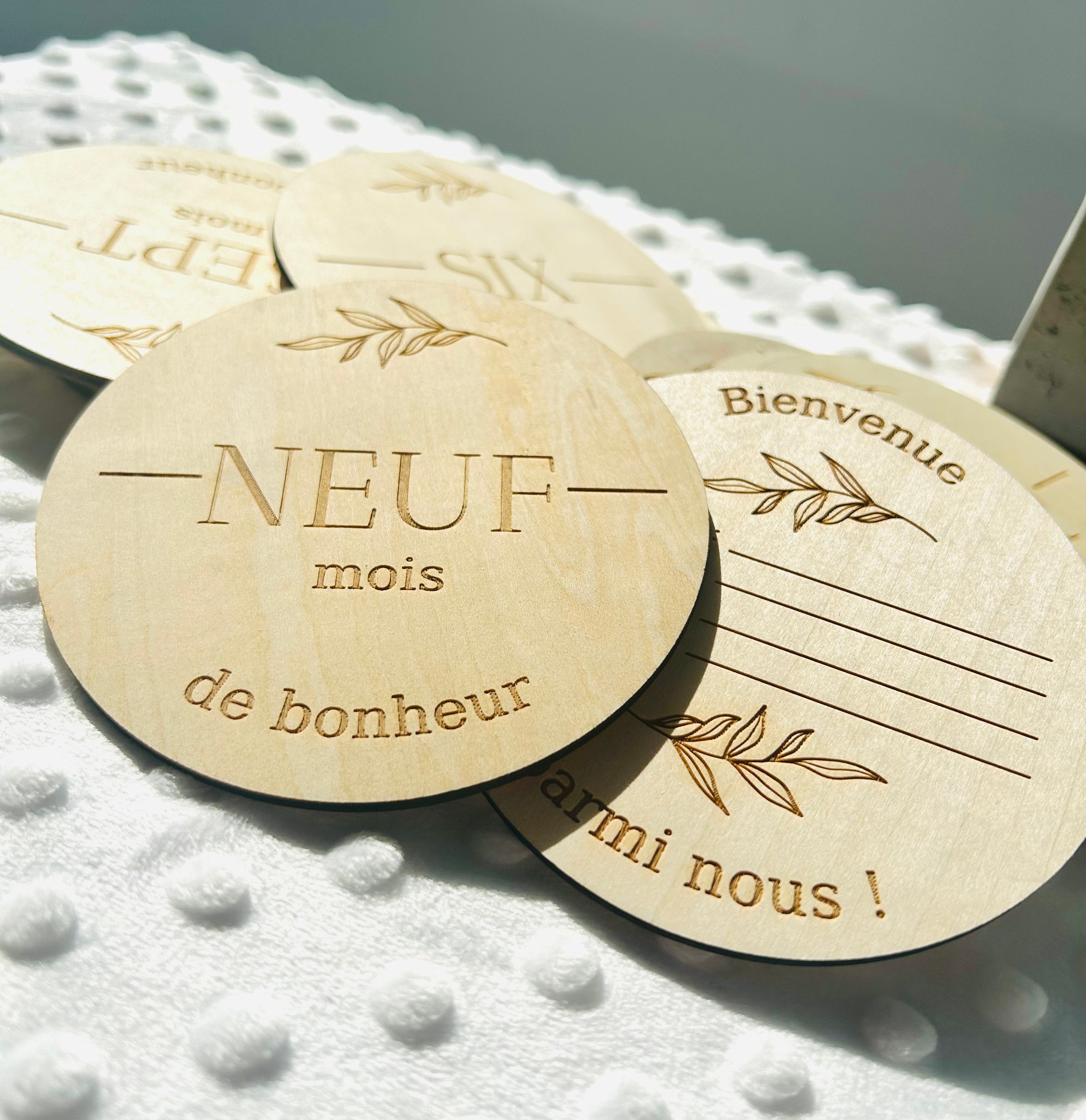 Pastilles étapes en bois - Boho