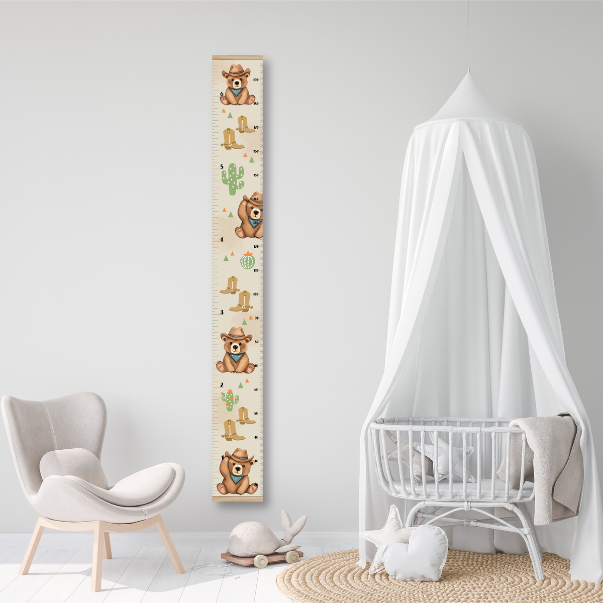 Échelles de croissance - Ourson cow-boy/Growth chart Cowboy bear