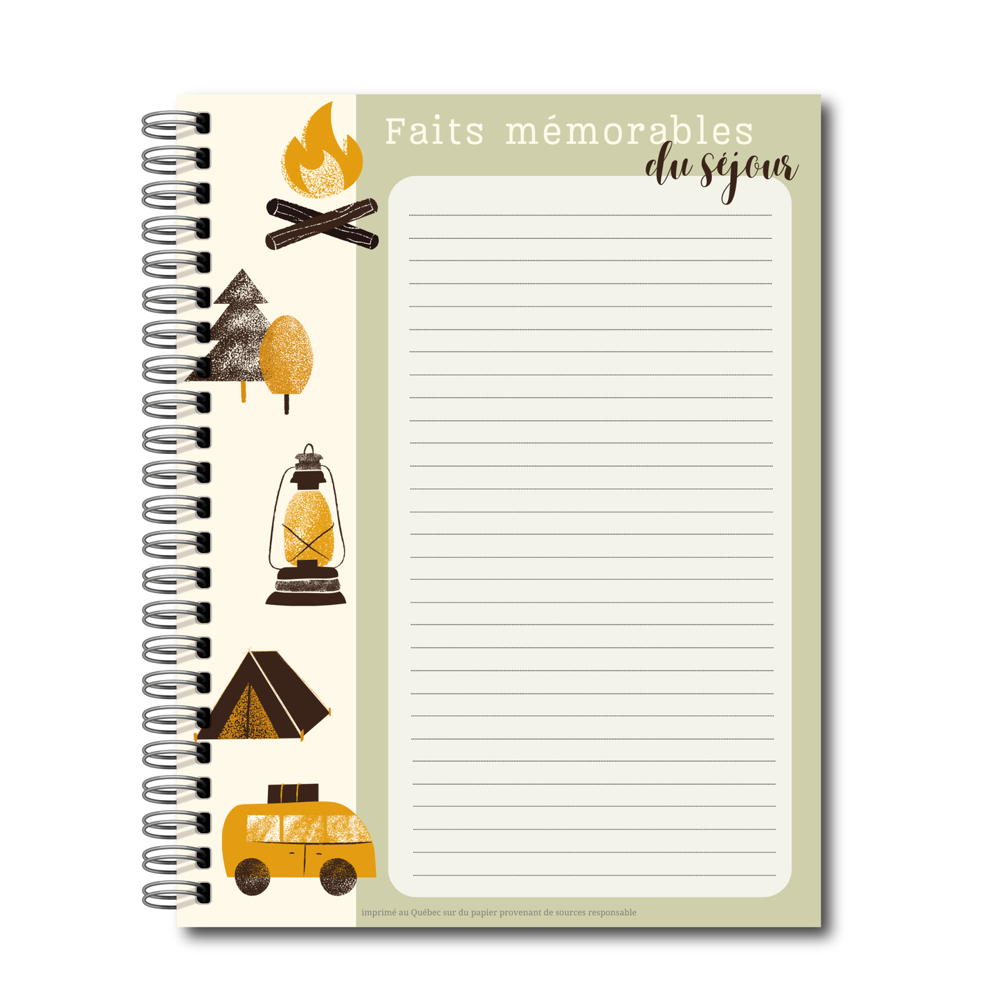 Journal de Camping (roulotte) – Carnet de souvenirs de camping avec bucket list et pages photos