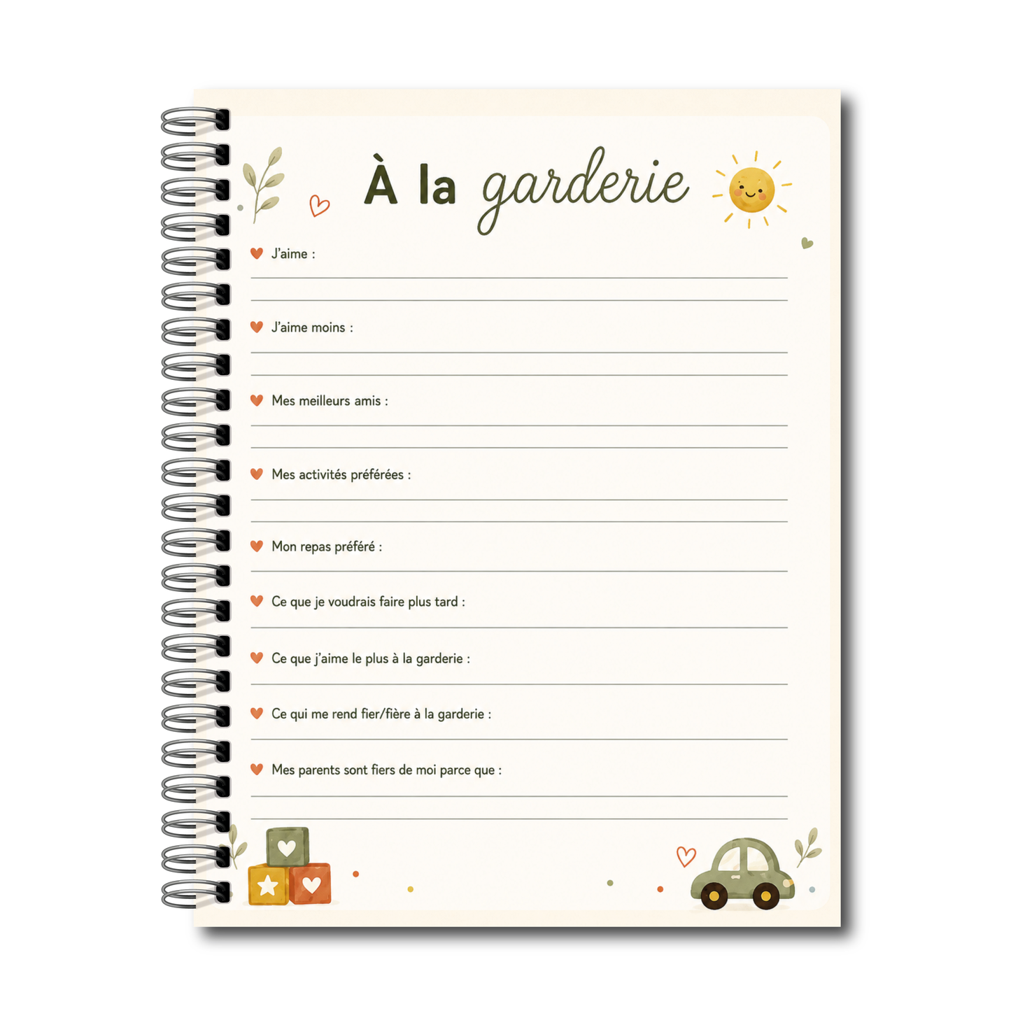 Mes Souvenirs de garderie – Mes souvenirs, mes amis et mes premières découvertes