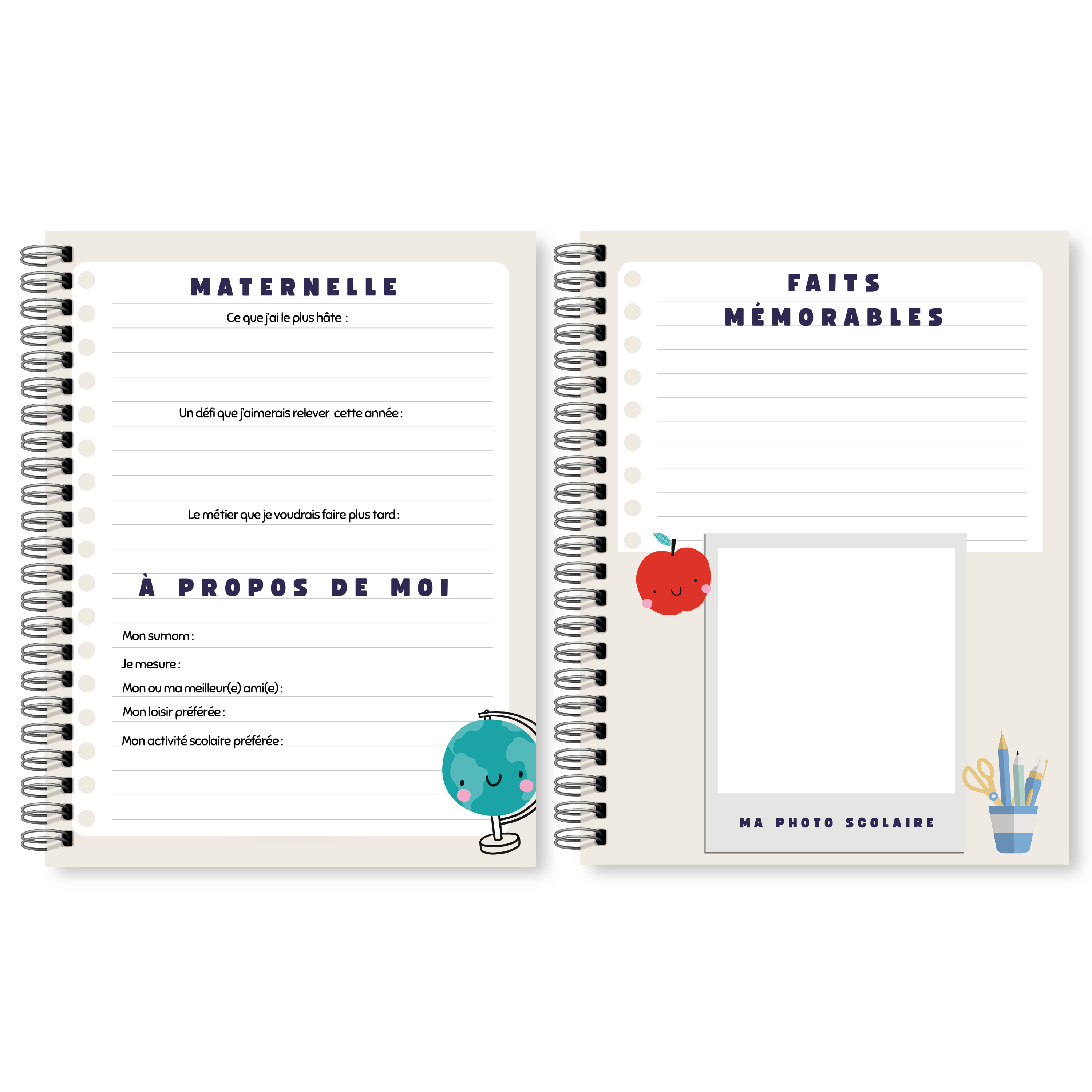 Livre souvenirs d'école primaire et de garderie