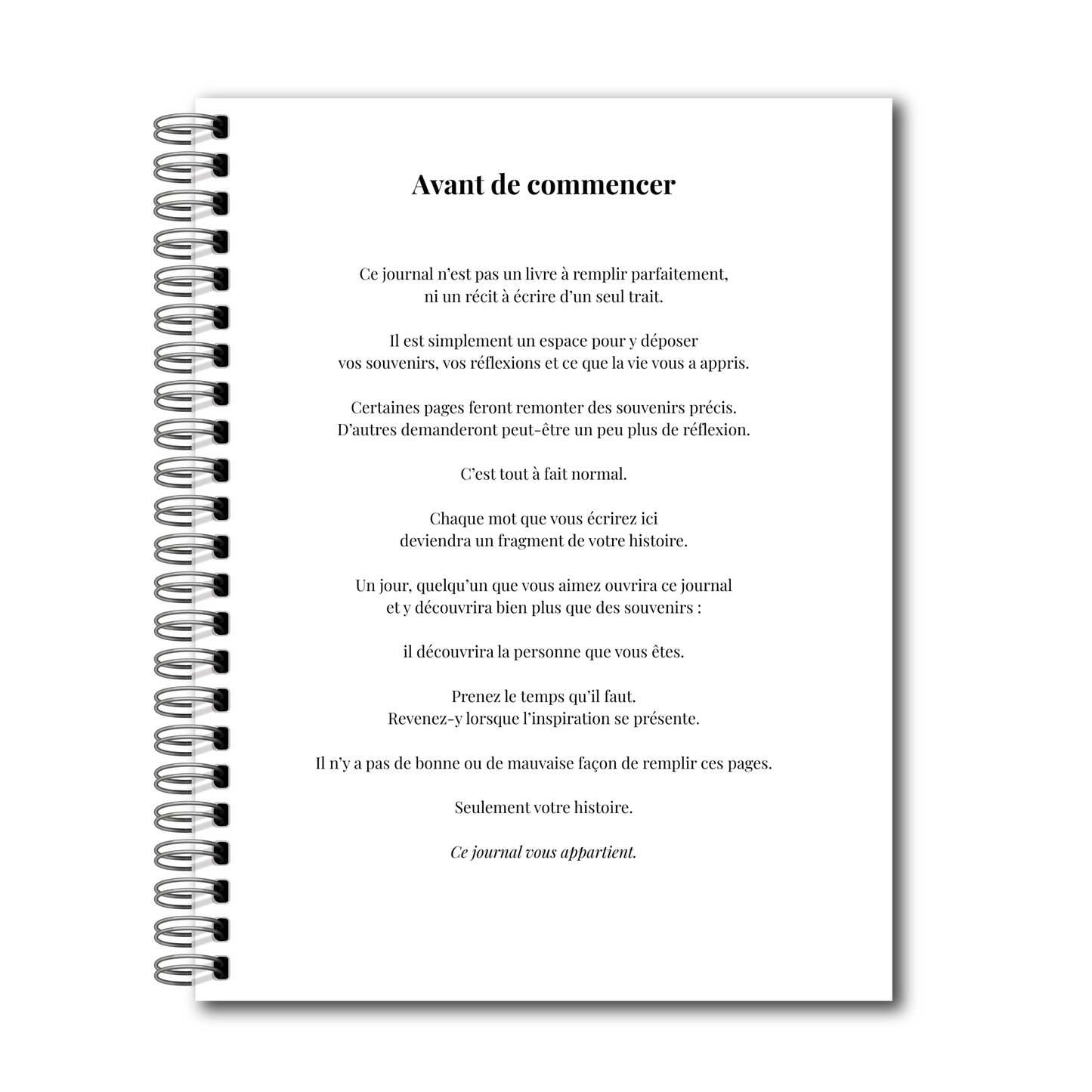 Mon Journal d'Héritage, Invitation à raconter votre histoire, Transmettre vos valeurs, Souvenirs, Traditions et Léguer votre héritage de génération en génération, LIVRAISON GRATUITE