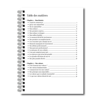 Mon Journal d'Héritage, Invitation à raconter votre histoire, Transmettre vos valeurs, Souvenirs, Traditions et Léguer votre héritage de génération en génération, LIVRAISON GRATUITE