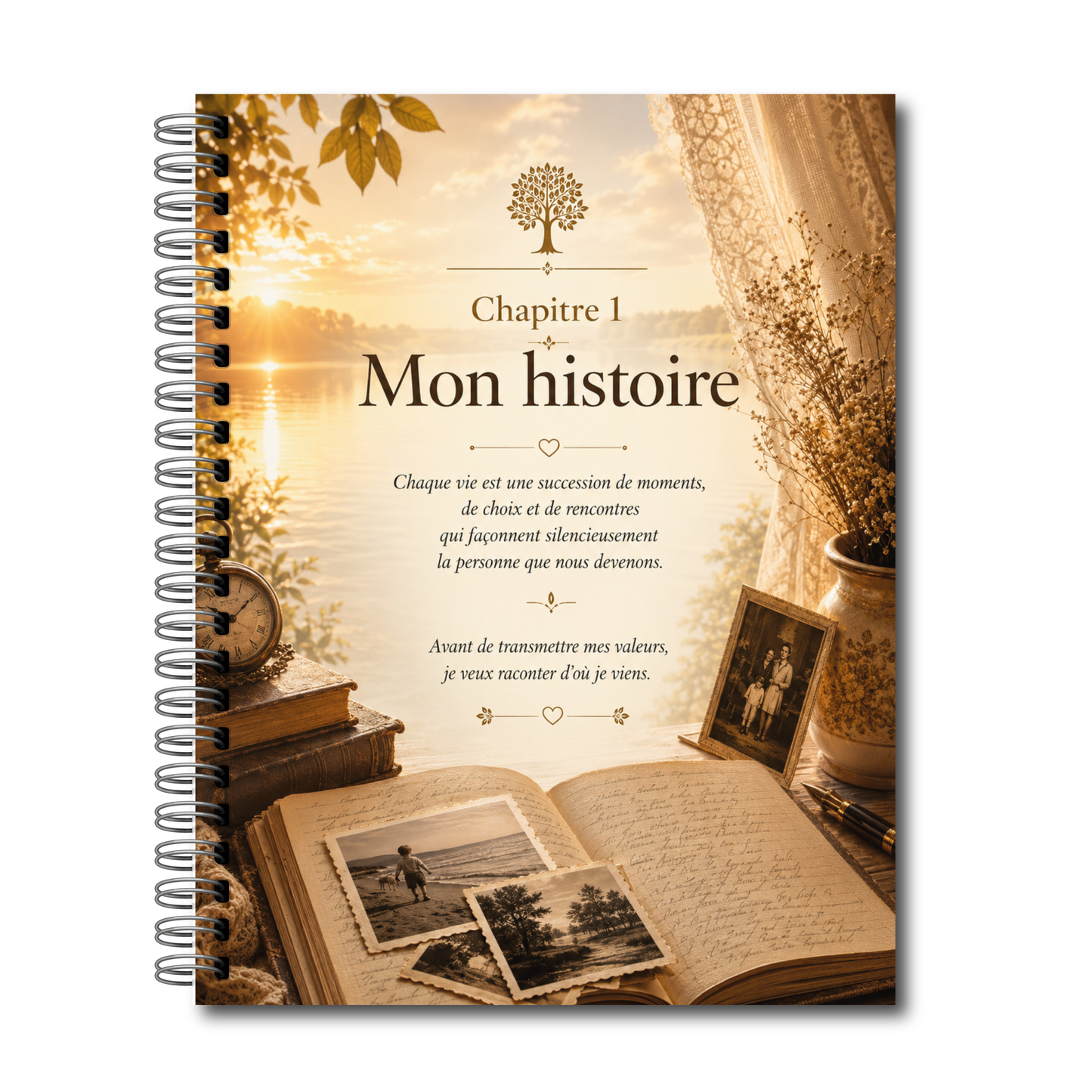 Mon Journal d'Héritage, Invitation à raconter votre histoire, Transmettre vos valeurs, Souvenirs, Traditions et Léguer votre héritage de génération en génération, LIVRAISON GRATUITE