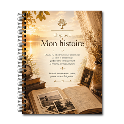 Mon Journal d'Héritage, Invitation à raconter votre histoire, Transmettre vos valeurs, Souvenirs, Traditions et Léguer votre héritage de génération en génération, LIVRAISON GRATUITE