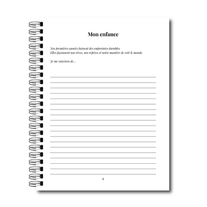 Mon Journal d'Héritage, Invitation à raconter votre histoire, Transmettre vos valeurs, Souvenirs, Traditions et Léguer votre héritage de génération en génération, LIVRAISON GRATUITE