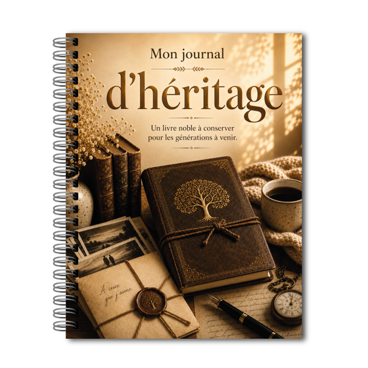 Mon Journal d'Héritage, Invitation à raconter votre histoire, Transmettre vos valeurs, Souvenirs, Traditions et Léguer votre héritage de génération en génération, LIVRAISON GRATUITE