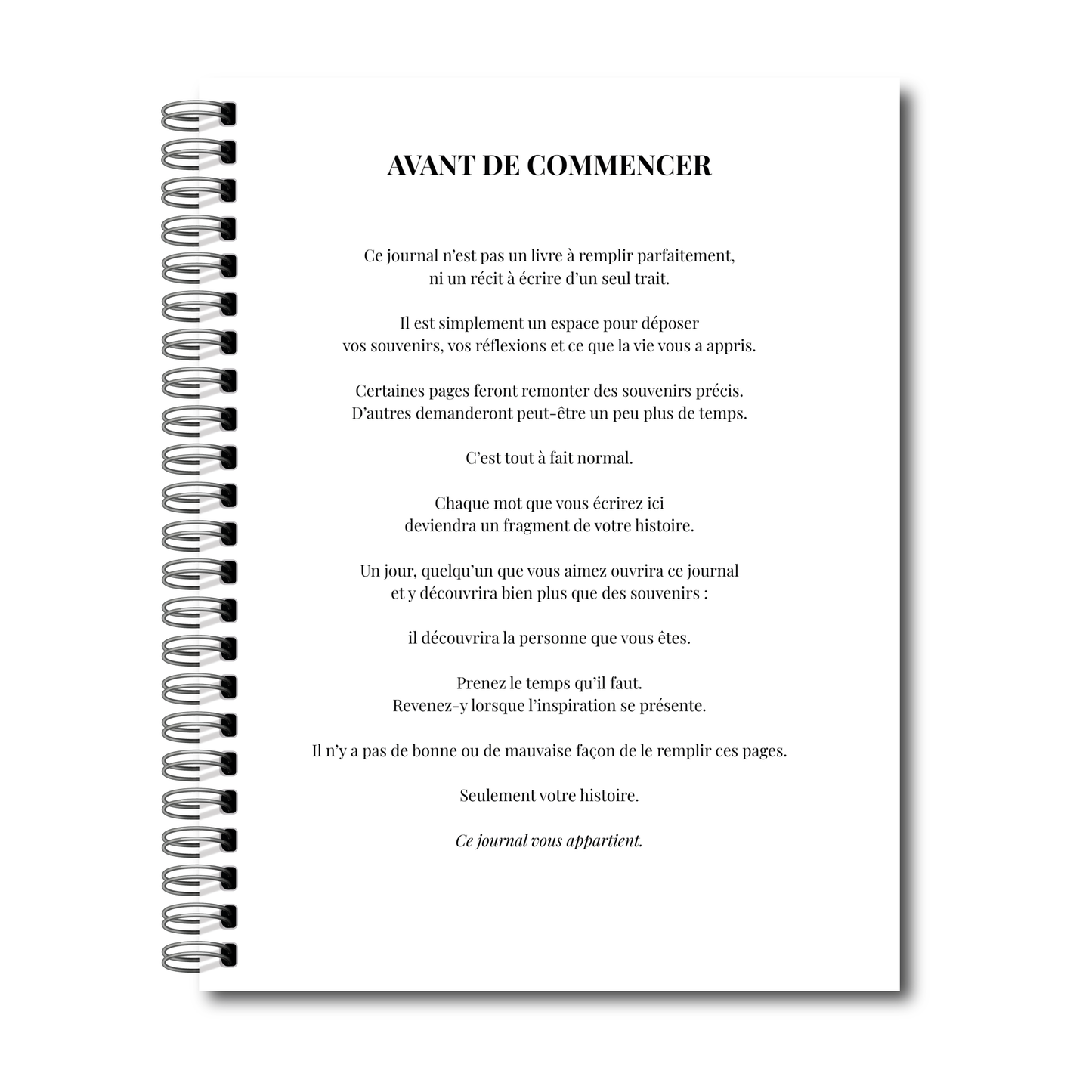 Mon Journal d'Héritage, Invitation à raconter votre histoire, Transmettre vos valeurs, Souvenirs, Traditions et Léguer votre héritage de génération en génération, LIVRAISON GRATUITE