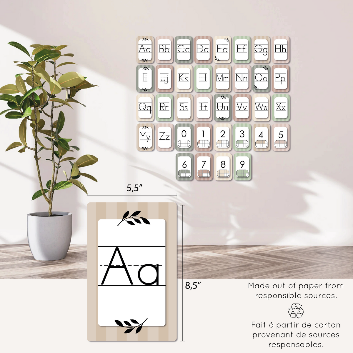 A–Z Alphabet and 0–9 Number Cards