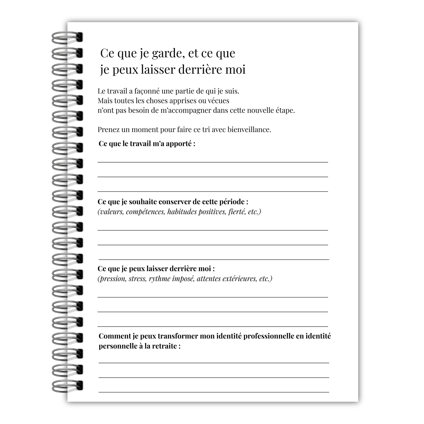 Journal de retraite, préparation, visualisation guidée, cadeau pour retraités et futurs retraités