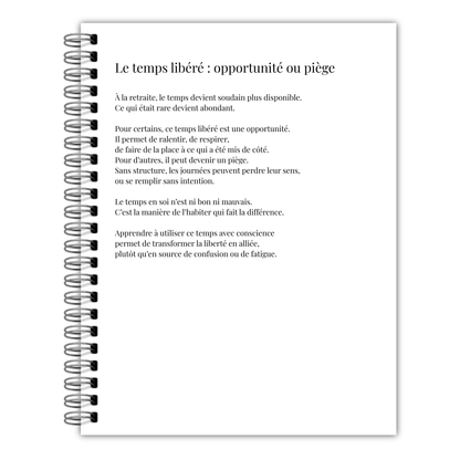 Journal de retraite, préparation, visualisation guidée, cadeau pour retraités et futurs retraités