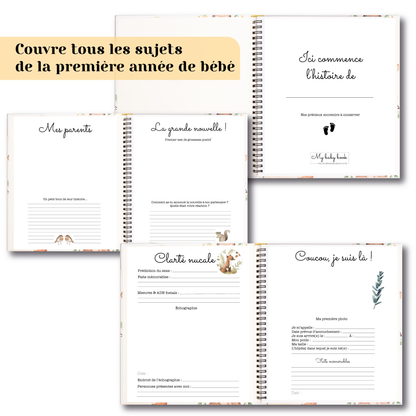 Livre de naissance - Animaux de la forêt couverture rigide (0-12 mois)
