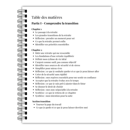 Journal de retraite, préparation, visualisation guidée, cadeau pour retraités et futurs retraités