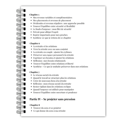 Journal de retraite, préparation, visualisation guidée, cadeau pour retraités et futurs retraités