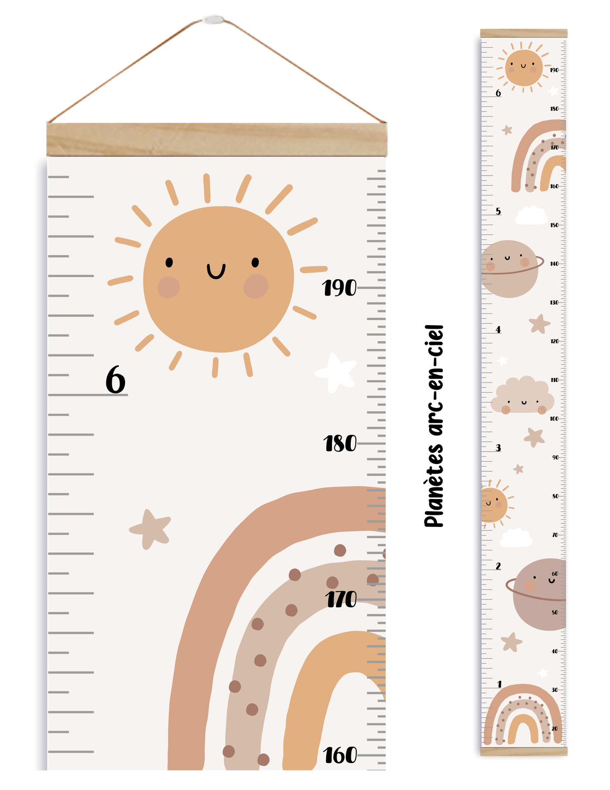 Échelles de croissance - Planètes Arc-En-Ciel/Growth chart Rainbow Planets