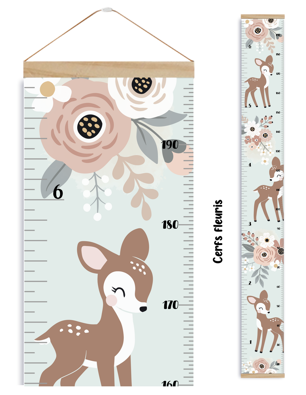 Échelle de croissance - Cerfs fleuris/Growth chart Floral Deer